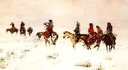 Charles M Russell Lost in a Snow Storm-We are Friends oil painting artist